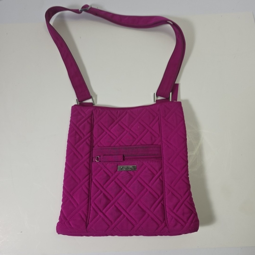 Vera Bradley Hipster Crossbody Bag Fuchsia Pink Quilted Handbag